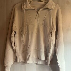 Old Navy Cream Active Fleece Quarter-Zip